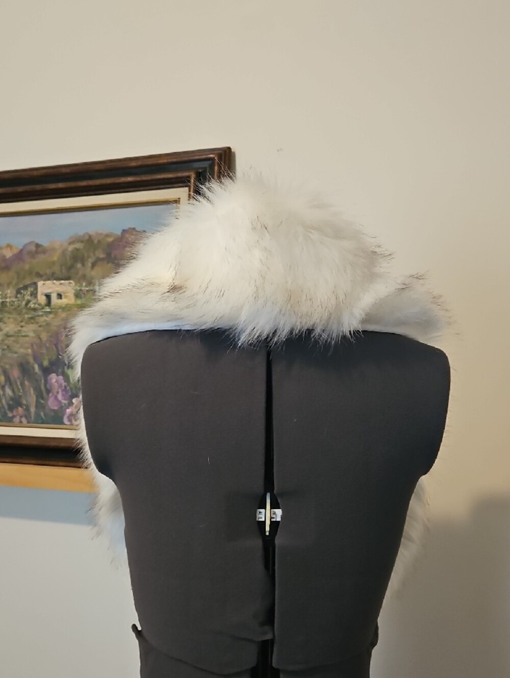 White Faux Fur Stole Shawl - Picture 3 of 4
